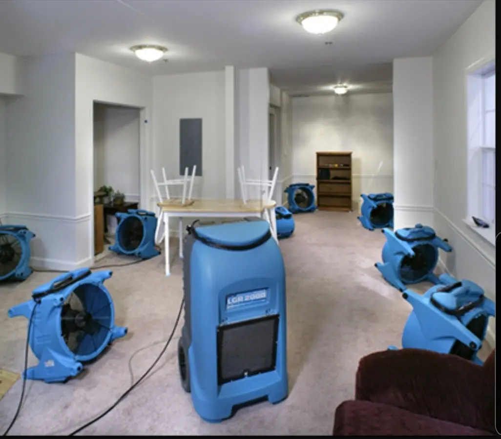 Air movers and dehumidifier setup for Water Damage Restoration in New Port Richey East